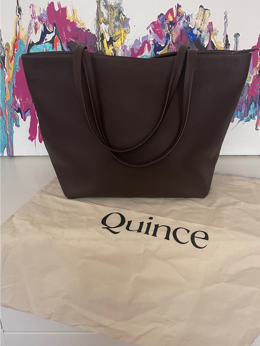 Quince Women's Leather Penelope Tote in Espresso Brown